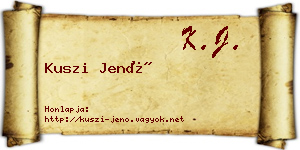Kuszi Jenő névjegykártya