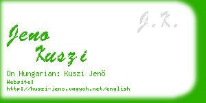 jeno kuszi business card