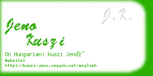 jeno kuszi business card